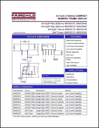 MAN3R40 datasheet: 0.3 Inch (7.62mm) COMPACT LOW CURRENT NUMERIC FRAME DISPLAY MAN3R40