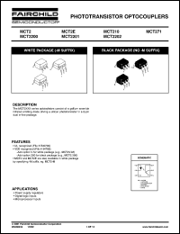 MCT2 datasheet: PHOTOTRANSISTOR OPTOCOUPLERS MCT2