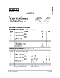 MJD31 datasheet: NPN Epitaxial Silicon Transistor MJD31