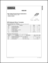 MJE340 datasheet: NPN Epitaxial Silicon Transistor MJE340