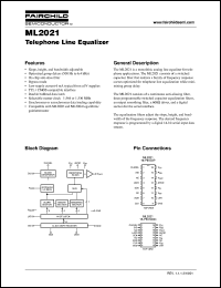 ML2021C datasheet: Telephone Line Equalizer ML2021C