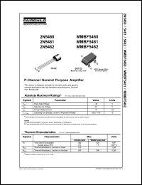 MMBF5462 datasheet: P-Channel General Purpose Amplifier MMBF5462