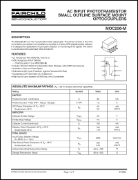 MOC256-M datasheet: AC INPUT PHOTOTRANSISTOR SMALL OUTLINE SURFACE MOUNT OPTOCOUPLERS MOC256-M