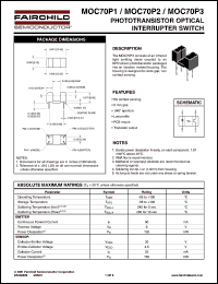 MOC70P1 datasheet: PHOTOTRANSISTOR OPTICAL INTERRUPTER SWITCH MOC70P1