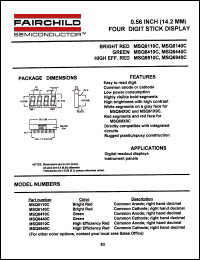 MSQ6110C datasheet: 0.56 INCH (14.2MM) TWO DIGIT STICK DISPLAY MSQ6110C