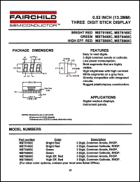 MST5460C datasheet: 0.52 INCH (13.2MM) THREE DIGIT STICK DISPLAY MST5460C