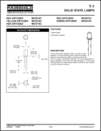 MV5074C datasheet: T-1 SOLID STATE LAMPS MV5074C