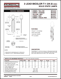 MV5433 datasheet: 3 LEAD BICOLOR T-1 3/4 (5 mm) SOLID STATE LAMPS MV5433