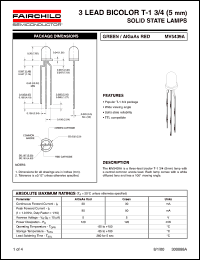 MV5439A datasheet: 3 LEAD BICOLOR T-1 3/4 (5 mm) SOLID STATE LAMPS MV5439A