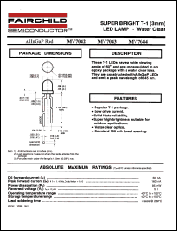 MV7042 datasheet: SUPER BRIGHT T-1 (3mm) LED LAMP - Water Clear MV7042