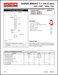 MV8013 datasheet: SUPER BRIGHT T-1 3/4 (5 mm) LED LAMP - Water Clear MV8013