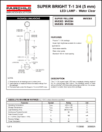 MV8303 datasheet: SUPER BRIGHT T-1 3/4 (5 mm) LED LAMP - Water Clear MV8303