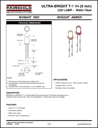 MV8834T datasheet: ULTRA - BRIGHT T-1 3/4 (5mm) LED LAMP - Water Clear MV8834T