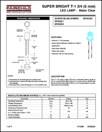 MV8G03 datasheet: SUPER BRIGHT T-1 3/4 (5mm) LED LAMP - Water Clear MV8G03