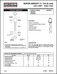 MV8R03 datasheet: SUPER BRIGHT T-1 3/4 (5mm) LED LAMP - Water Clear MV8R03