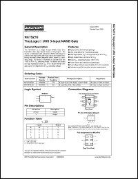 NC7SZ10 datasheet: UHS 3-Input NAND Gate NC7SZ10
