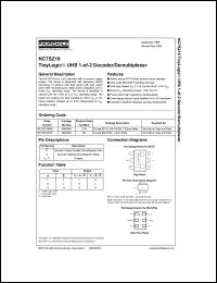 NC7SZ19 datasheet: UHS 1-of-2 Decoder/Demultiplexer NC7SZ19