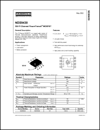 NDS9430 datasheet: 30V P-Channel PowerTrench MOSFET NDS9430