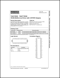 74AC16244 datasheet: 16-Bit Buffer/Line Driver with 3-STATE Outputs 74AC16244