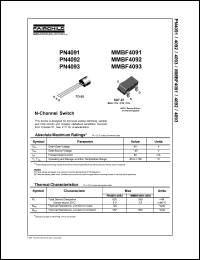 PN4091 datasheet: N-Channel Switch PN4091