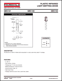 QEC121 datasheet: PLASTIC INFRARED LIGHT EMITTING DIODE QEC121