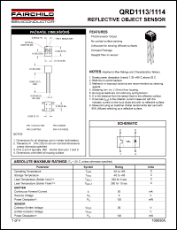 QRD1113 datasheet: REFLECTIVE OBJECT SENSOR QRD1113