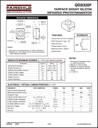 QSB320F datasheet: SURFACE MOUNT SILICON INFRARED PHOTOTRANSISTOR QSB320F