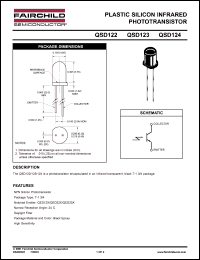 QSD122 datasheet: PLASTIC SILICON INFRARED PHOTODARLINGTON QSD122