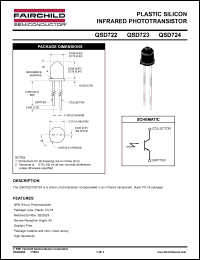 QSD722 datasheet: PLASTIC SILICON INFRARED PHOTODARLINGTON QSD722