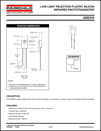 QSE243 datasheet: LOW LIGHT REJECTION PLASTIC SILICON INFRARED PHOTOTRANSISTOR QSE243