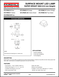 QTLP600C-AG datasheet: SURFACE MOUNT LED LAMP SUPER BRIGHT 0603 (0.8 mm Height) QTLP600C-AG