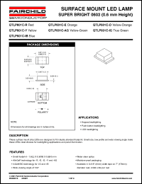 QTLP601C-Y datasheet: SURFACE MOUNT LED LAMP SUPER BRIGHT 0603 (0.6 mm Height) QTLP601C-Y