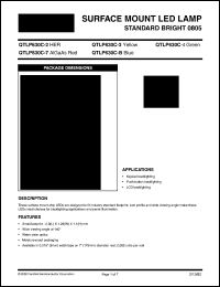 QTLP630C-2 datasheet: SURFACE MOUNT LED LAMP STANDARD BRIGHT 0805 QTLP630C-2