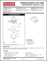 QTLP651C-AG datasheet: SURFACE MOUNT LED LAMP SUPER BRIGHT 1206 (Inner Lens) QTLP651C-AG