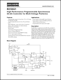 RC5061 datasheet: High Performance Programmable Synchronous DC-DC Controller for Multi-Voltage Platforms RC5061