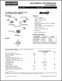 RFD12N06RLE datasheet: 17A, 60V, 0.071 Ohm, N-Channel, Logic Level UltraFET Power MOSFET RFD12N06RLE