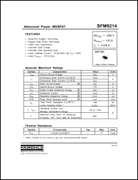 SFM9214 datasheet: P-CHANNEL POWER MOSFET SFM9214