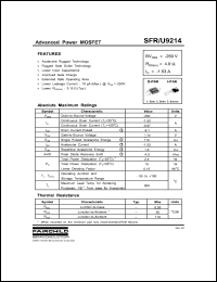 SFR9214 datasheet: P-CHANNEL POWER MOSFET SFR9214