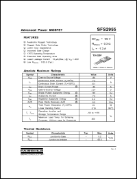 SFS2955 datasheet: P-CHANNEL POWER MOSFET SFS2955