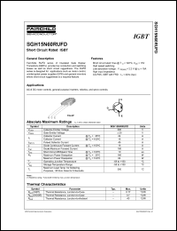 SGH15N60RUFD datasheet: Short Circuit Rated IGBT SGH15N60RUFD