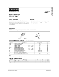 SGP23N60UF datasheet: Ultra-Fast IGBT SGP23N60UF