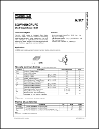 SGW10N60RUFD datasheet: Short Circuit Rated IGBT SGW10N60RUFD