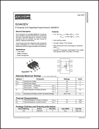 SI3443DV datasheet: P-Channel 2.5V Specified PowerTrench - MOSFET SI3443DV