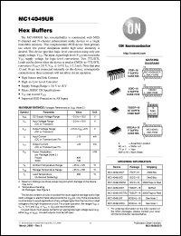 MC14049UBCP datasheet: Hex Buffers MC14049UBCP