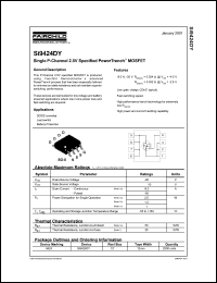 SI9424DY datasheet: Single P-Channel 2.5V Specified PowerTrench MOSFET SI9424DY