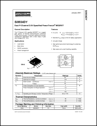 SI9934DY datasheet: Dual P-Channel 2.5V Specified PowerTrench MOSFET SI9934DY