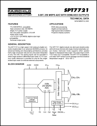 SPT7721 datasheet: BIT, 250 MSPS ADC WITH DEMUXED OUTPUTS SPT7721