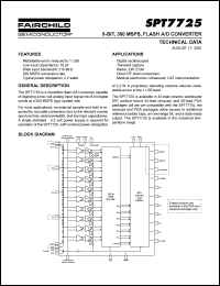 SPT7725 datasheet: 8-BIT, 300 MSPS, FLASH A/D CONVERTER SPT7725