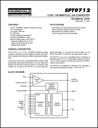 SPT9712 datasheet: 12-BIT, 100 MWPS ECL D/A CONVERTER SPT9712