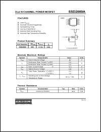 SSD2009A datasheet: Dual N-CHANNEL POWER MOSFET SSD2009A